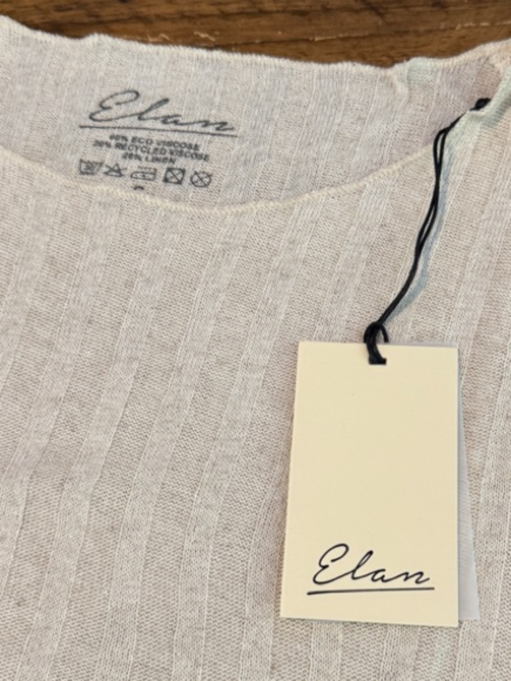 Elan Cream Ribbed Tank Top - Picture 2 of 6